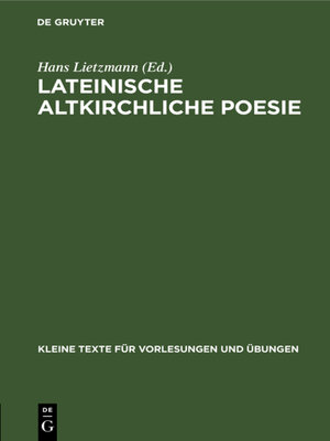 cover image of Lateinische altkirchliche Poesie